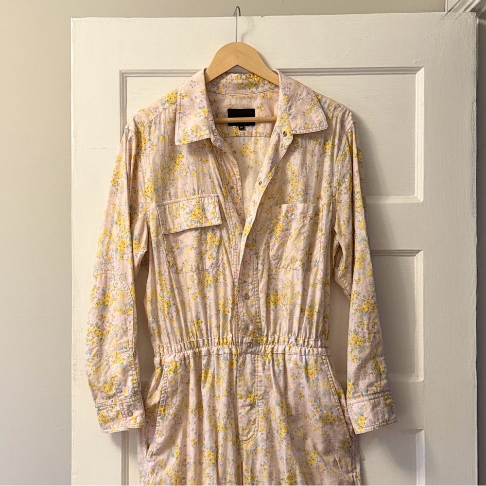 Cynthia Rowley Pink and Yellow Floral Utility Jumpsuit